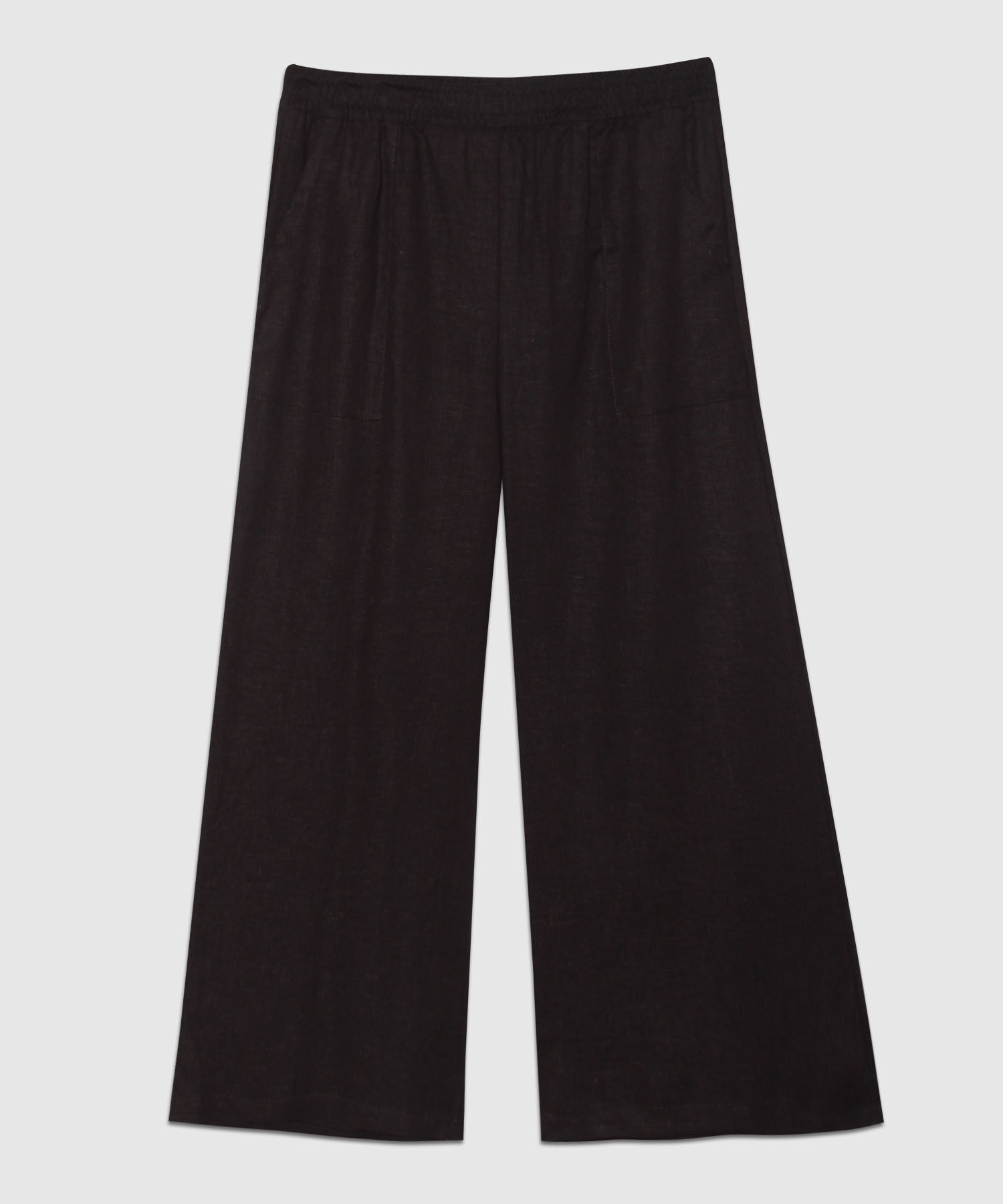 Pantalon Moda Tipo Culotte Unicolor, Resortado Con Bolsillos Diagonales, Tel Aviv Linea Moda