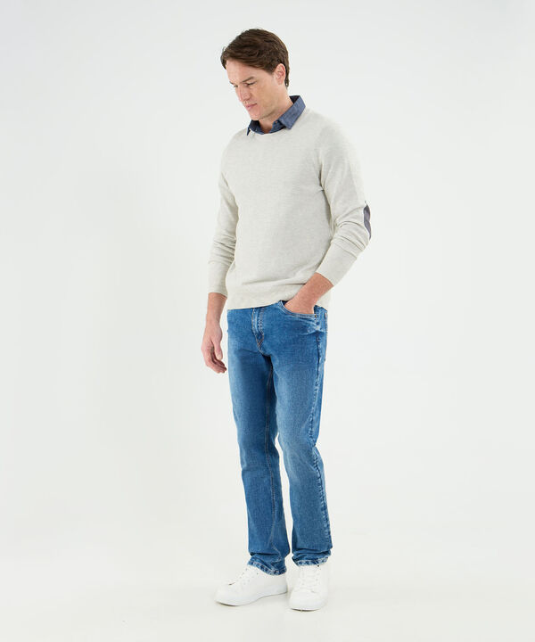 Saco Cuello Redondo Con Coderas Para Hombre image number null