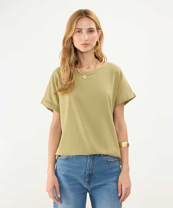 Blusa en Efecto Lino image number null