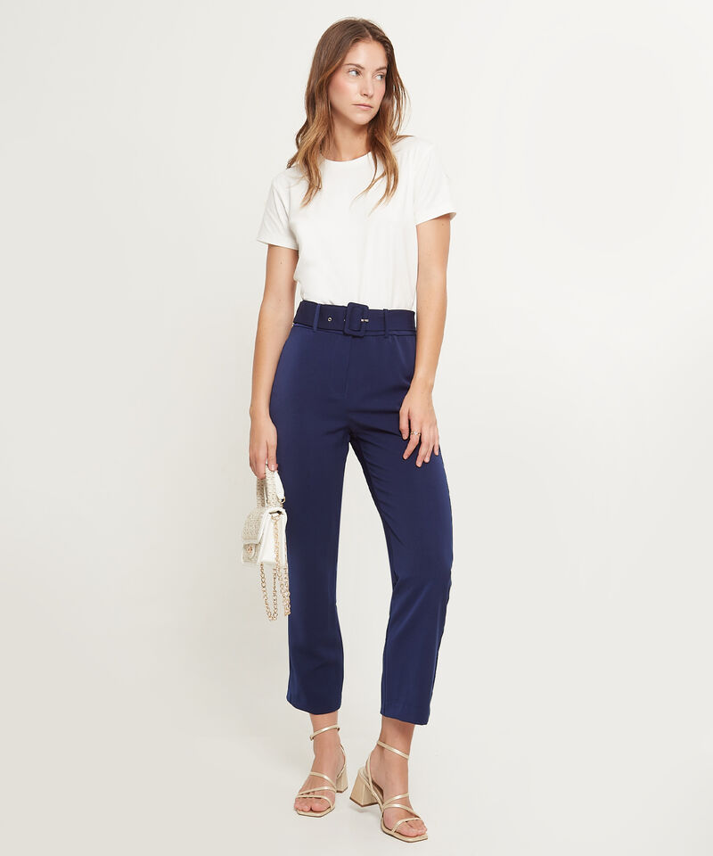 Pantalón Tobillero Con Cinturón
