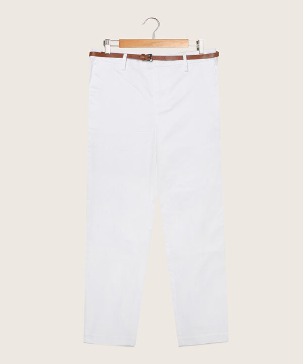 Pantalón Chino Unicolor Con Cinturón