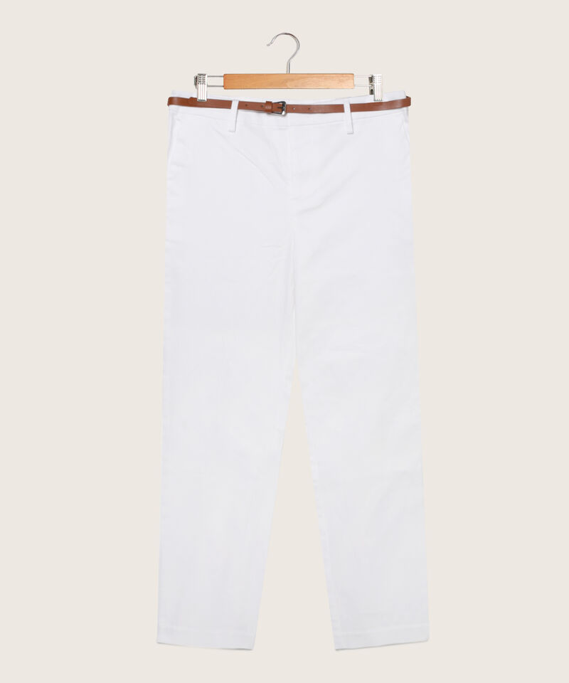 Pantalón Chino Unicolor Con Cinturón