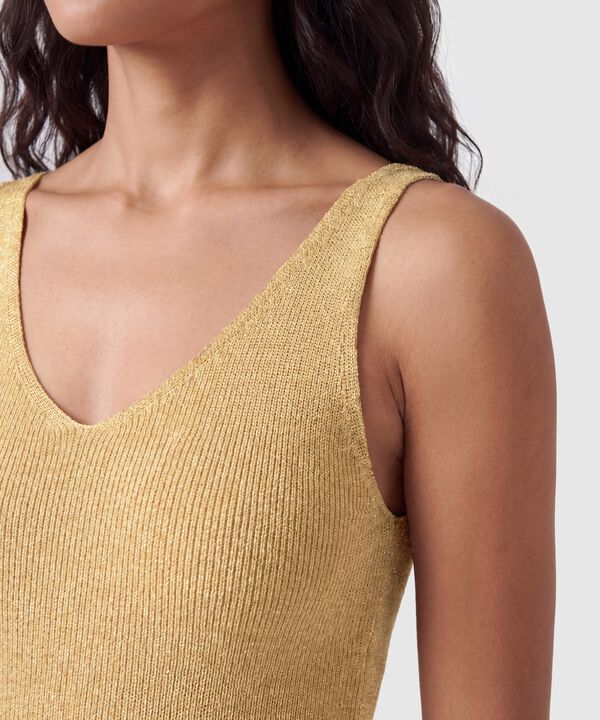 Camiseta Sin Mangas Cuello V Para Mujer