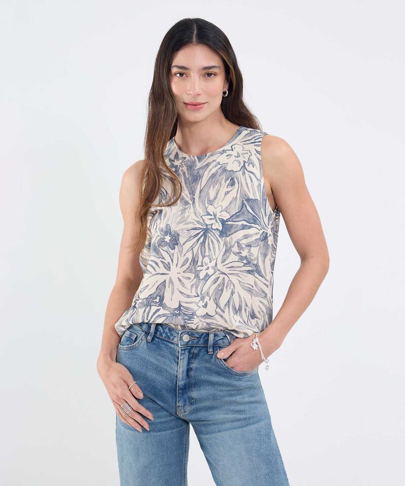 Blusa Manga Sisa Estampada