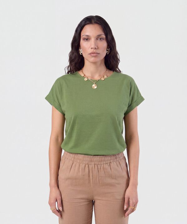 Blusa Manga Con Dobladillo Para Mujer image number null