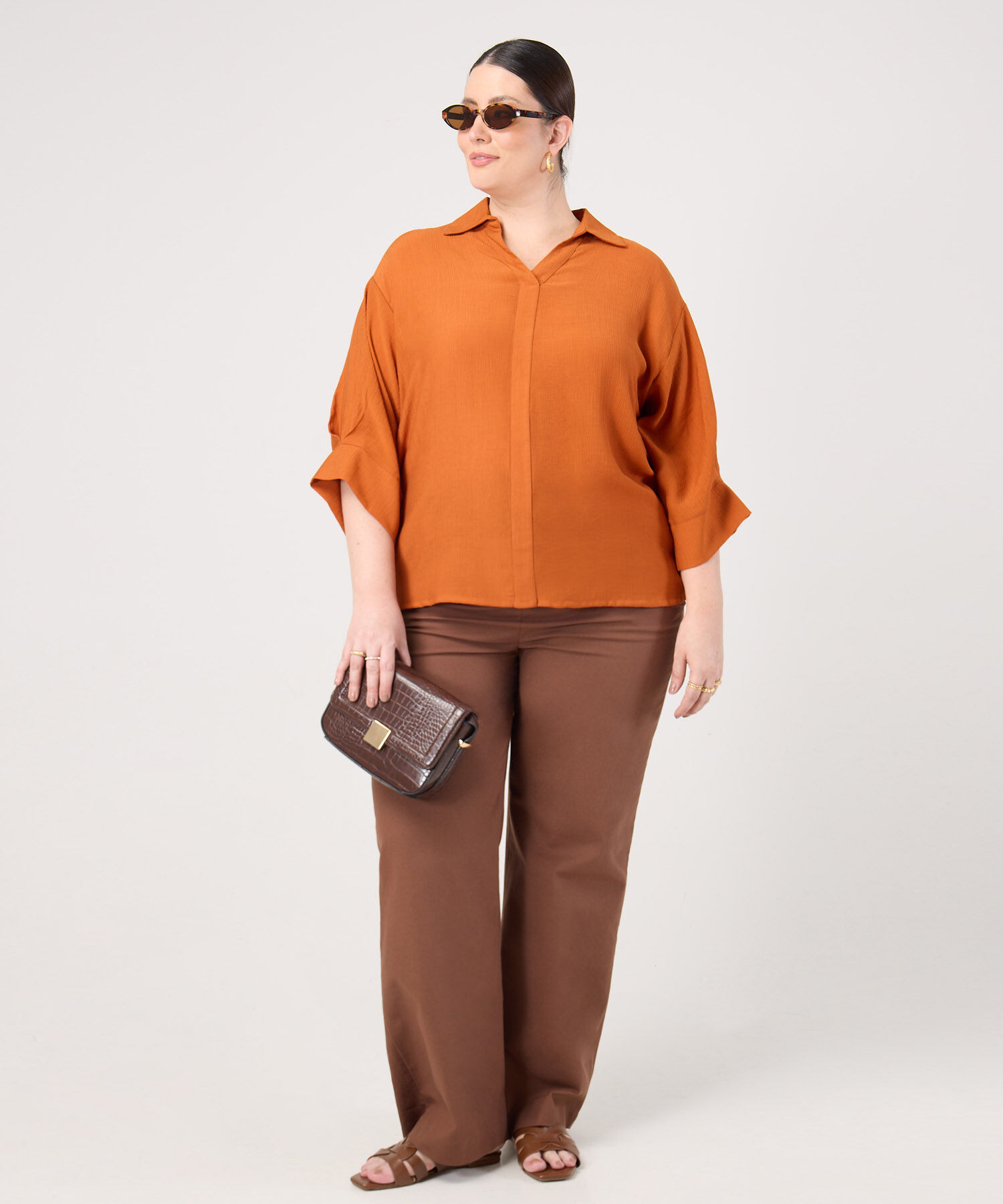 Blusa Manga 3/4 Para Mujer Curvy
