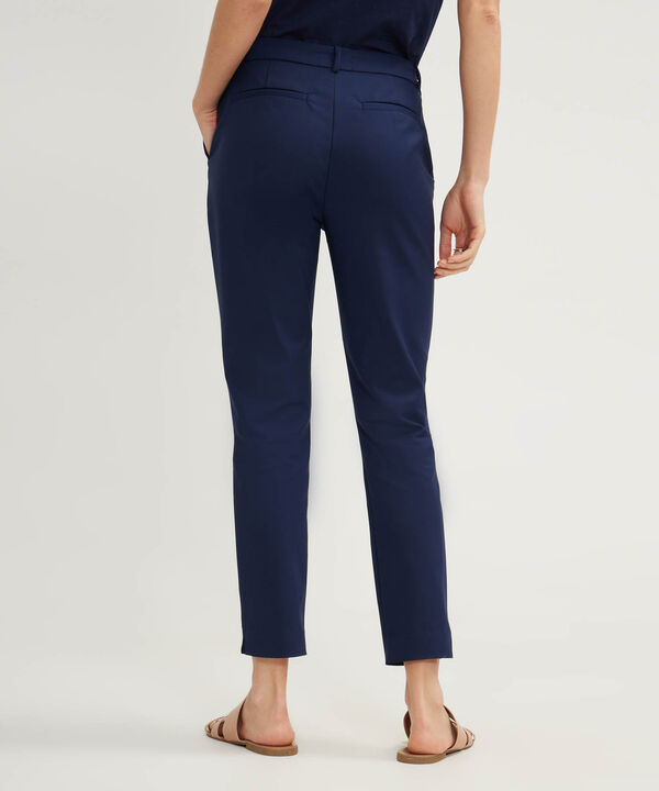 Pantalón Clasico Unicolor Bolsillo Diagonales