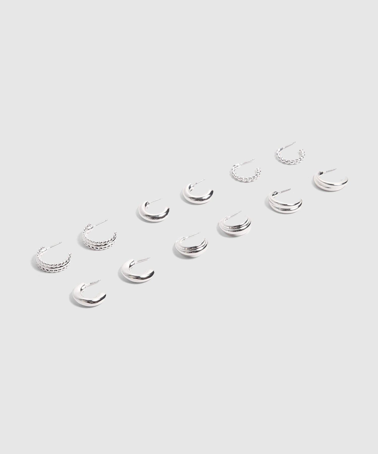 Set X6 Aretes Plateados 