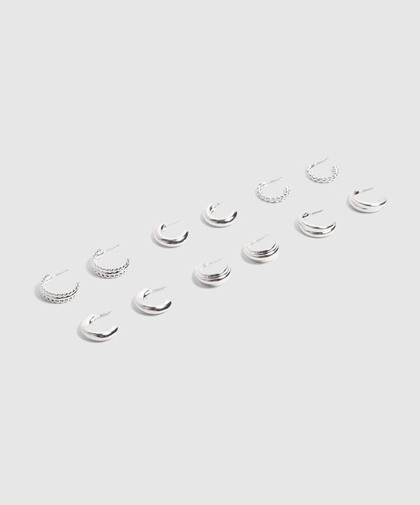 Set X6 Aretes Plateados  image number null