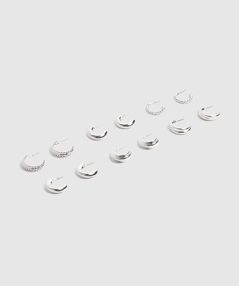 Set X6 Aretes Plateados 