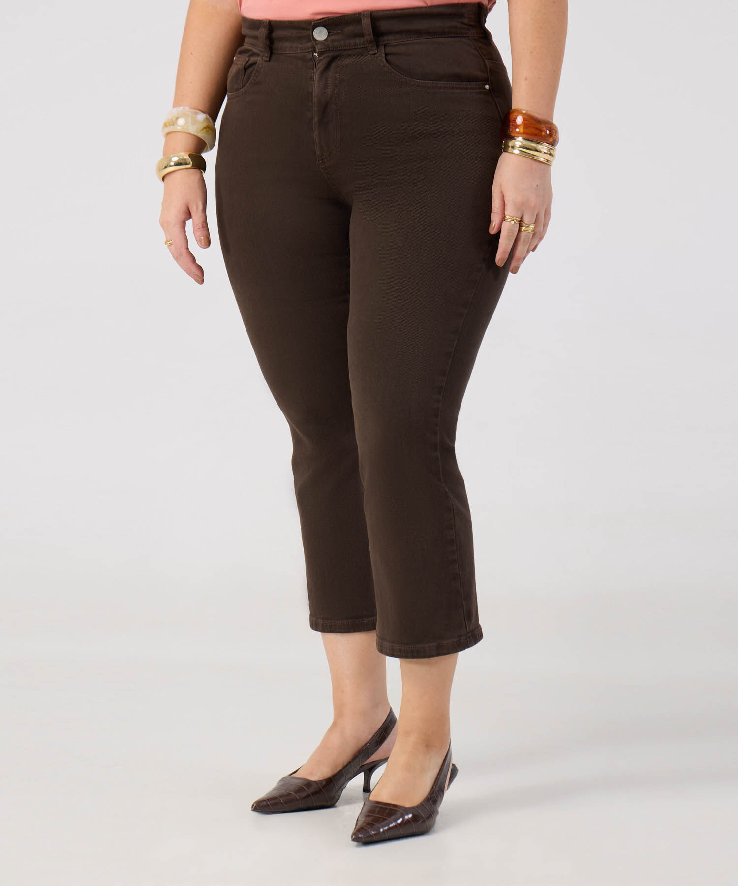 Jeans CropFlare Tiro Alto para Mujer Curvy