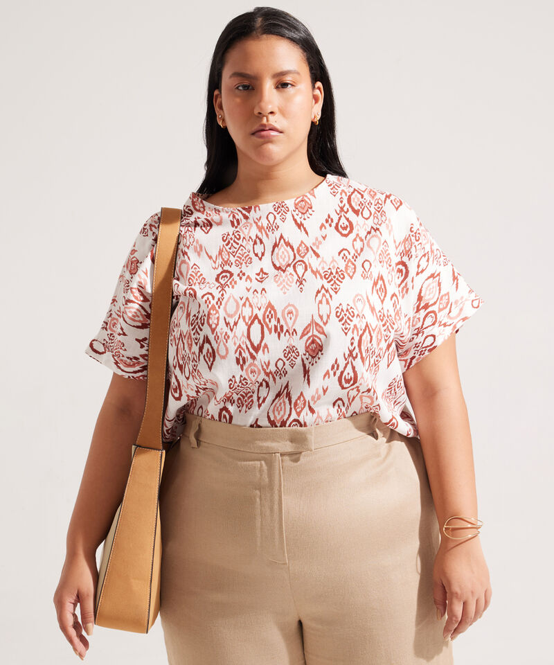 Blusa Estampada en Lino