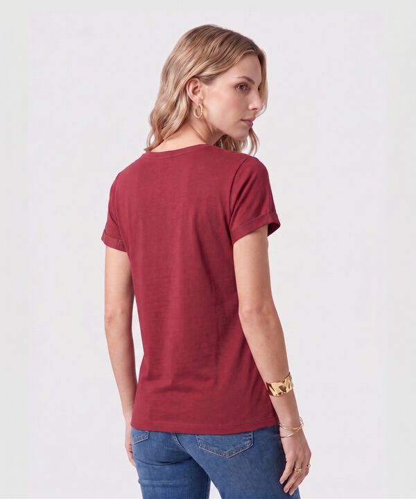 Camiseta Estampada Manga Corta Para Mujer