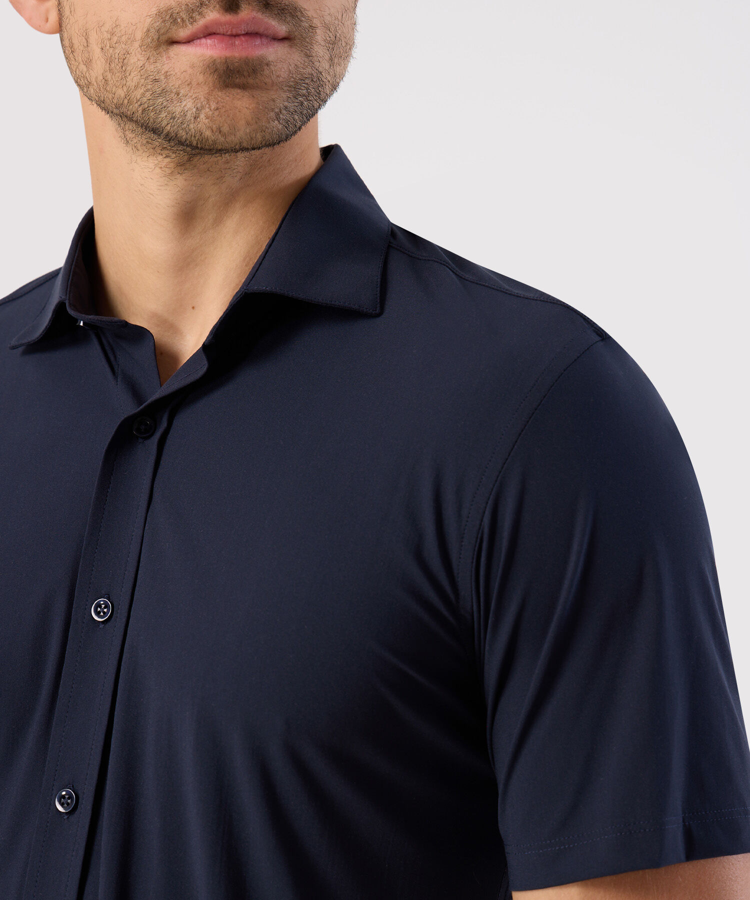 Camisa Slim Fit Manga Corta Para Hombre