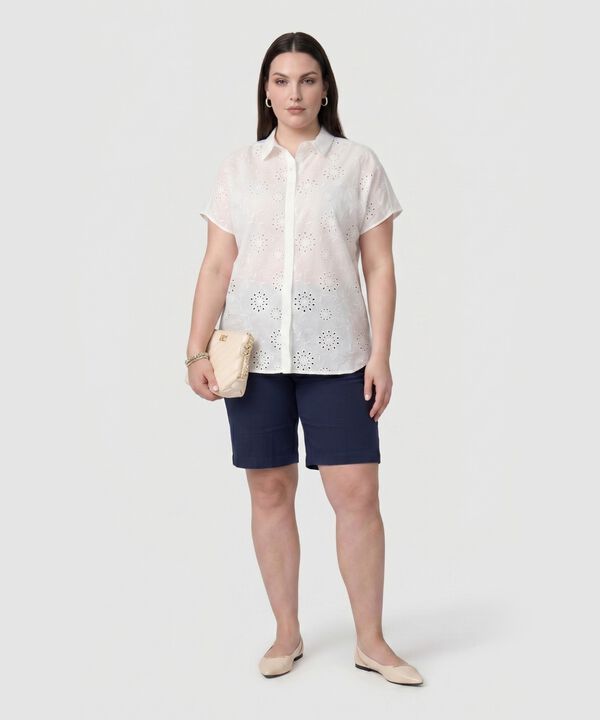 Camisa Calada Botones Para Mujer Curvy