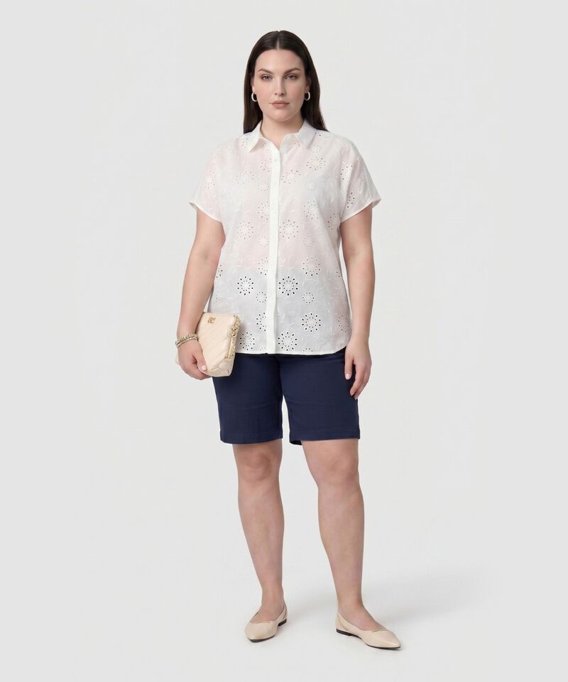 Camisa Calada Botones Para Mujer Curvy