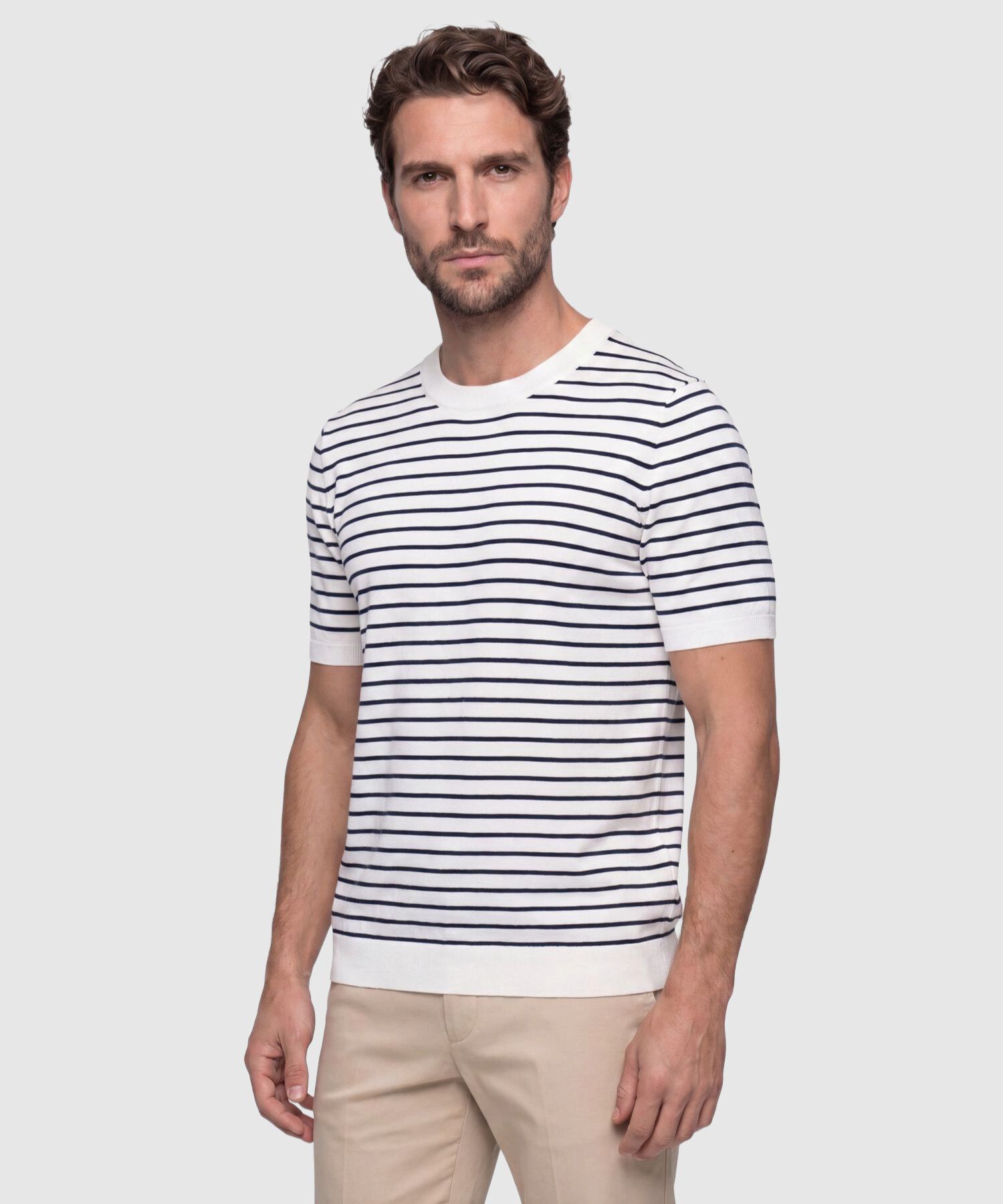 Camiseta Tejida Cuello Redondo Hombre