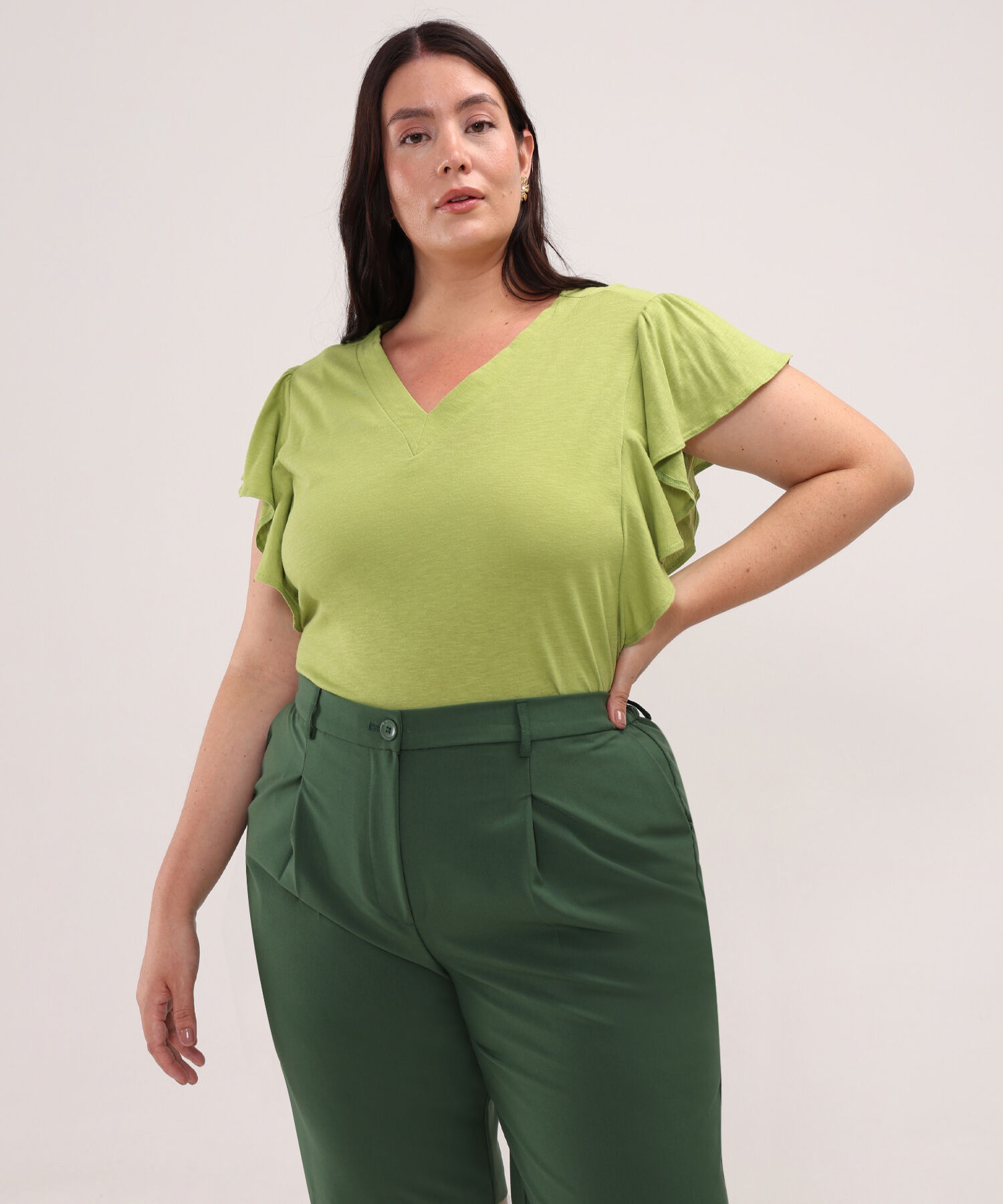 Camiseta Unicolor Con Multiagujas