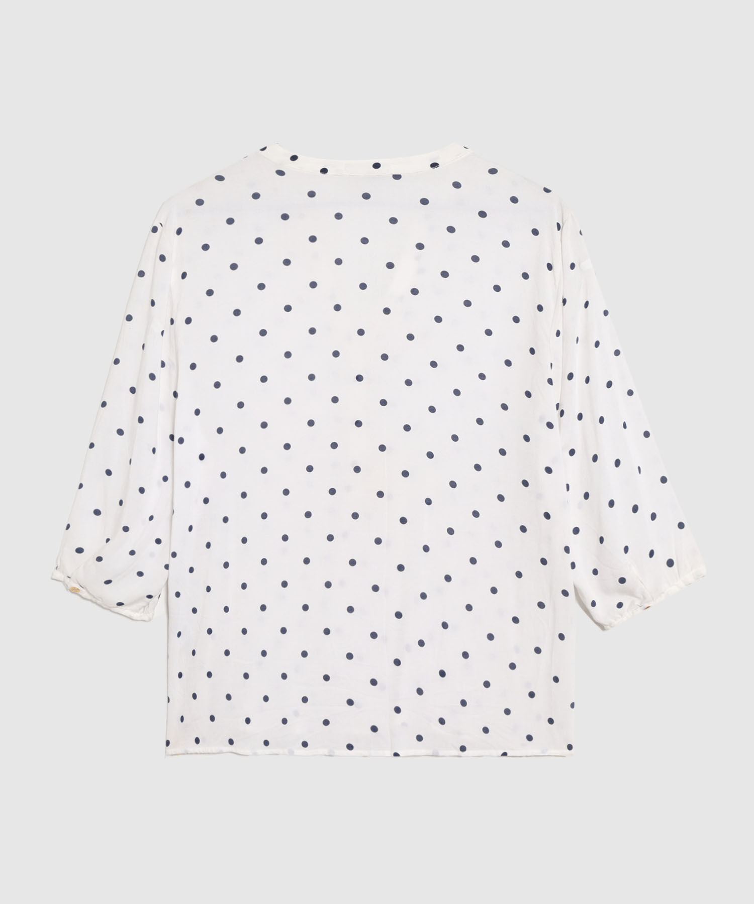 Blusa De Cuello En V Con Perilla Frontal Para Mujer