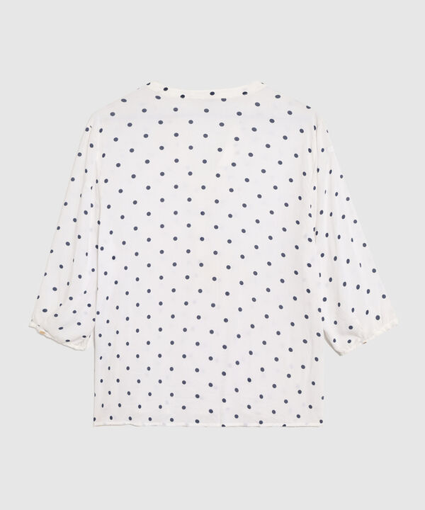 Blusa De Cuello En V Con Perilla Frontal Para Mujer