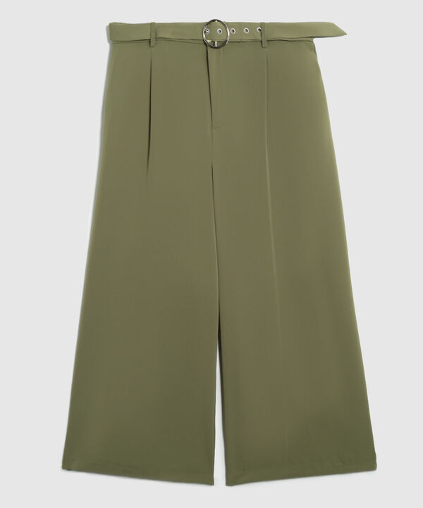 Pantal&oacute;n Unicolor Con Cintur&oacute;n Para Mujer Curvy image number null