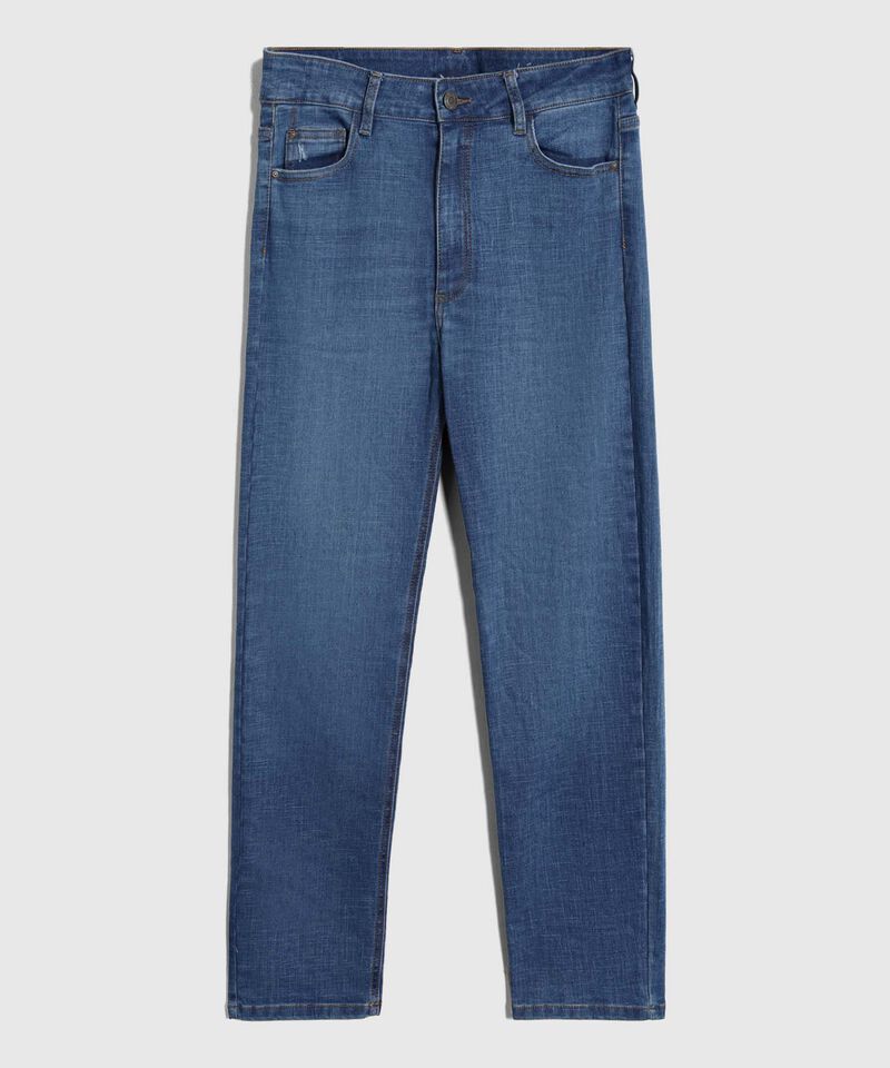 Jeans Corte Recto Tiro Clásico Para Mujer