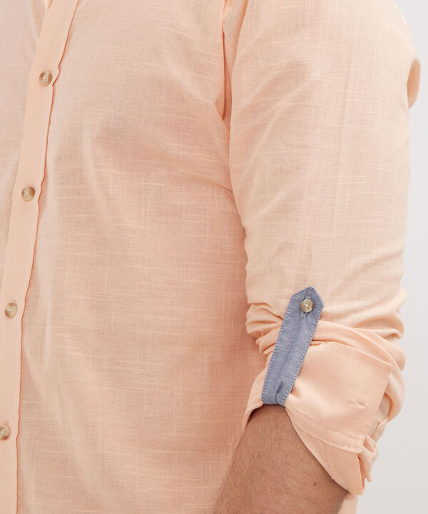 Camisa Manga Larga Cuello Mao Unicolor image number null
