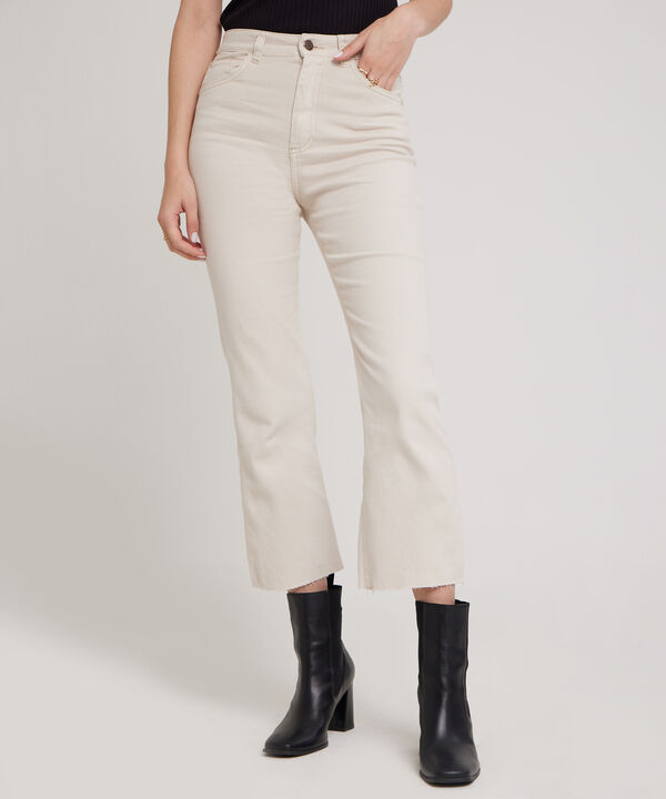 Jean Cropped Flare Tono Crudo image number null