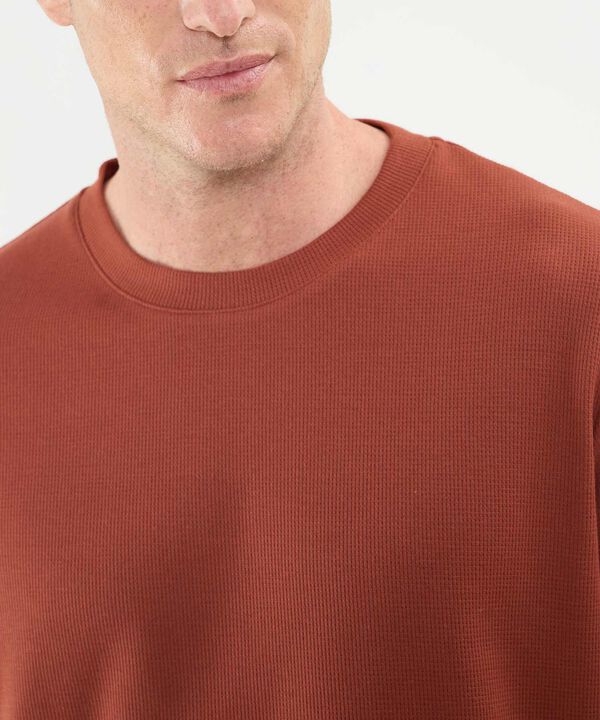 Camiseta Boxy Unicolor Cuello Redondo image number null