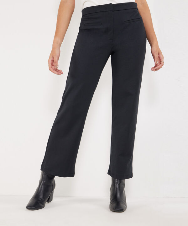 Leggins Unicolor, Tiro Alto, Bota Recta Con Simulación Bolsillos Ribete, Serena image number null