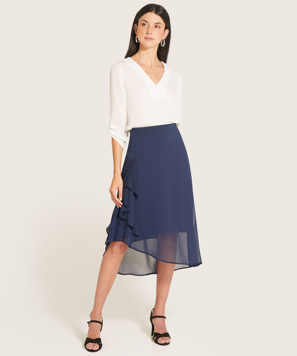 Falda Midi Con Volante image number null