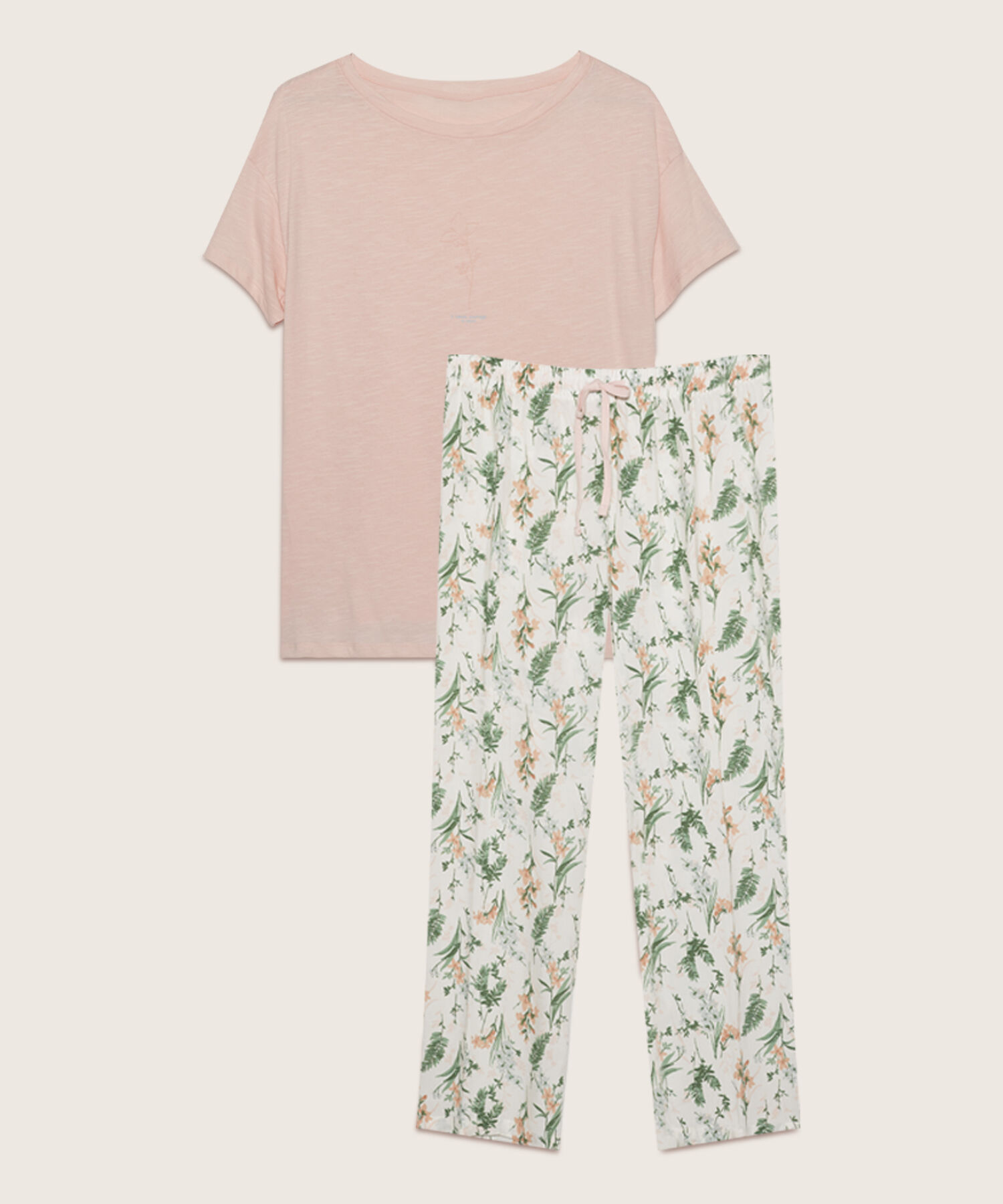 Pijama Set Camiseta Manga Corta Y Pantalon Largo Estampado Compra Online Patprimo