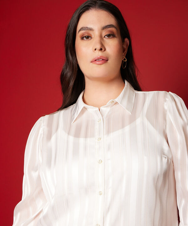 Camisa Manga Larga tela Con Lurex  Con Top Interno
