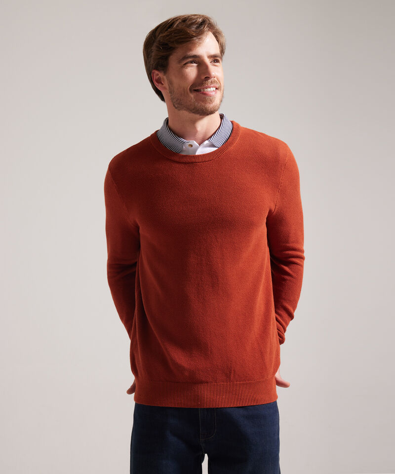 Saco Cuello Redondo, Tejido Con Textura Y Mangas Con Coderas