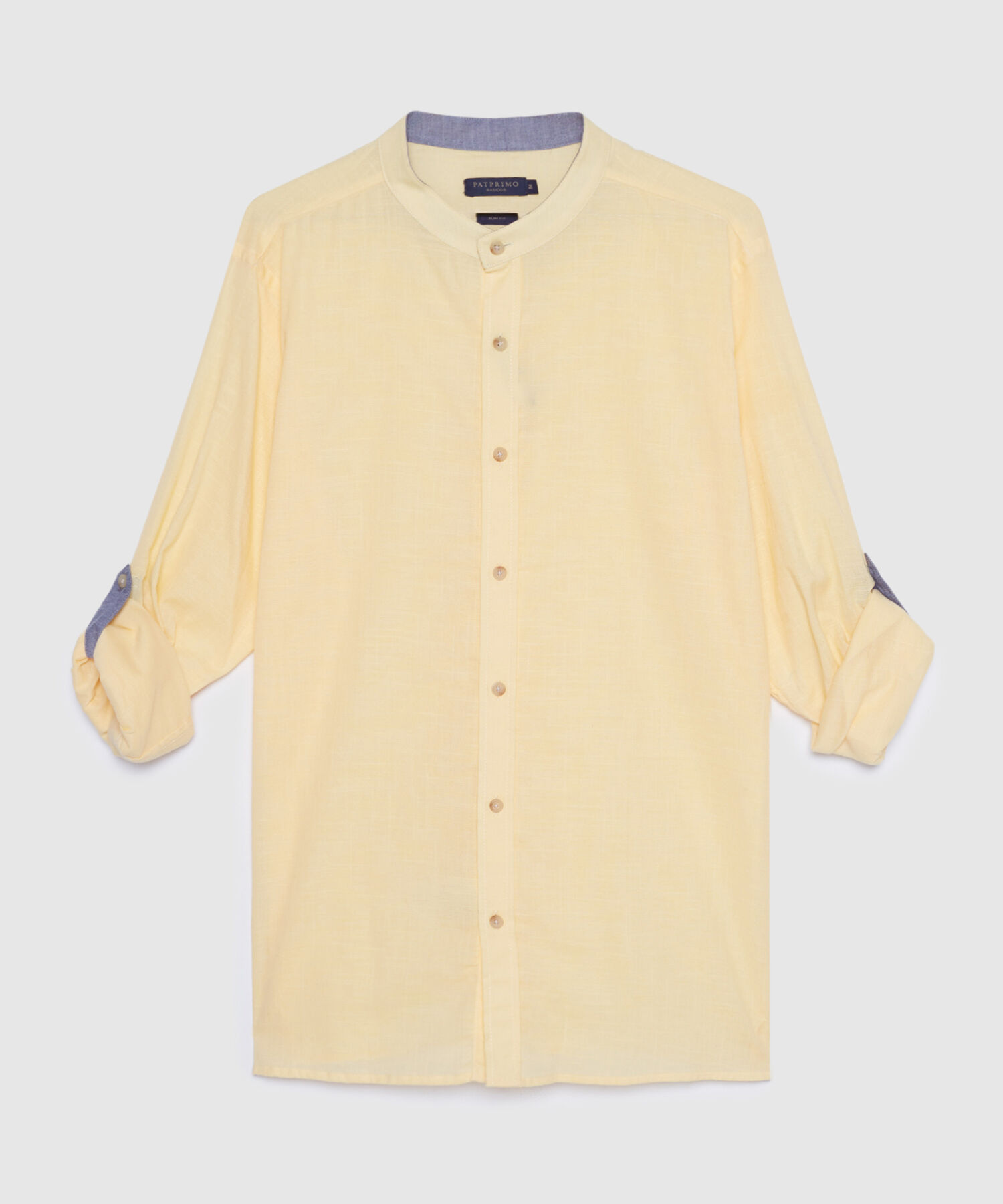 Camisa Manga Larga con Cuello Mao