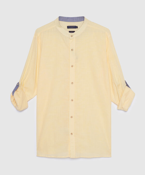 Camisa Manga Larga con Cuello Mao