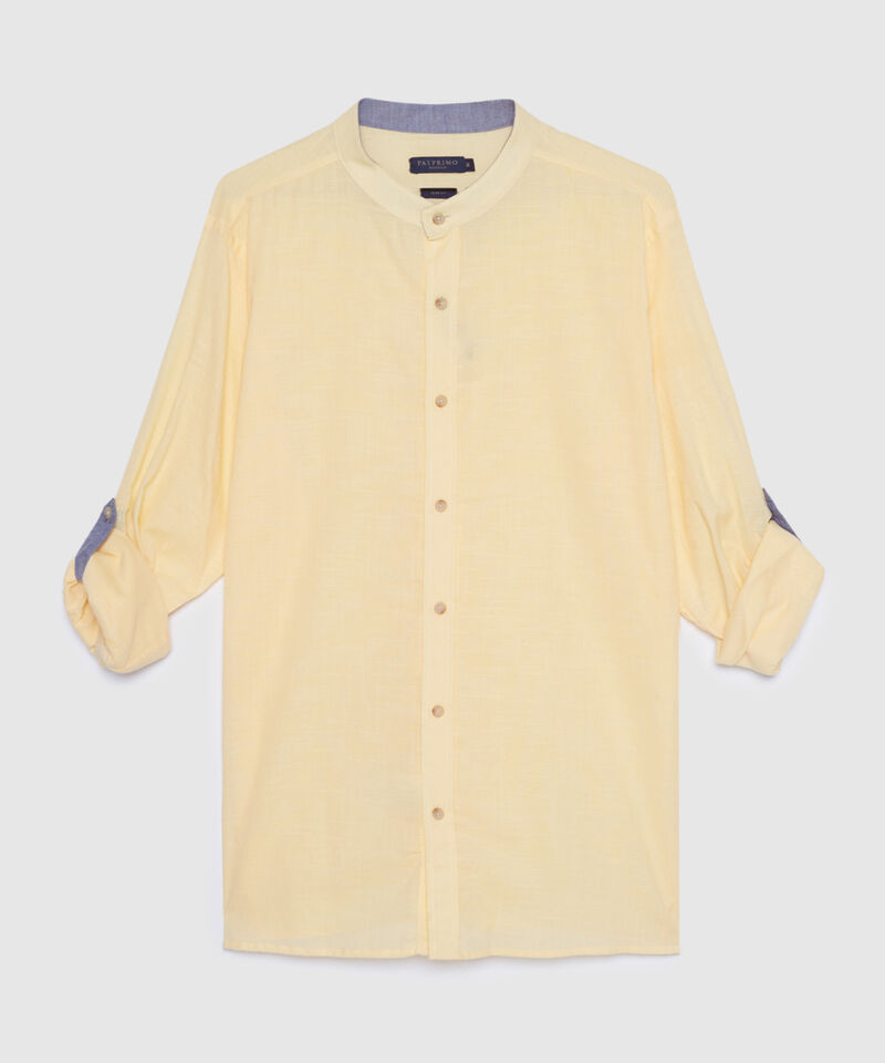 Camisa Manga Larga con Cuello Mao