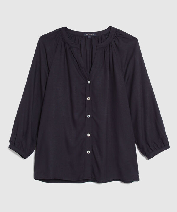 Blusa M 3/4 Cuello Neru Unicolor