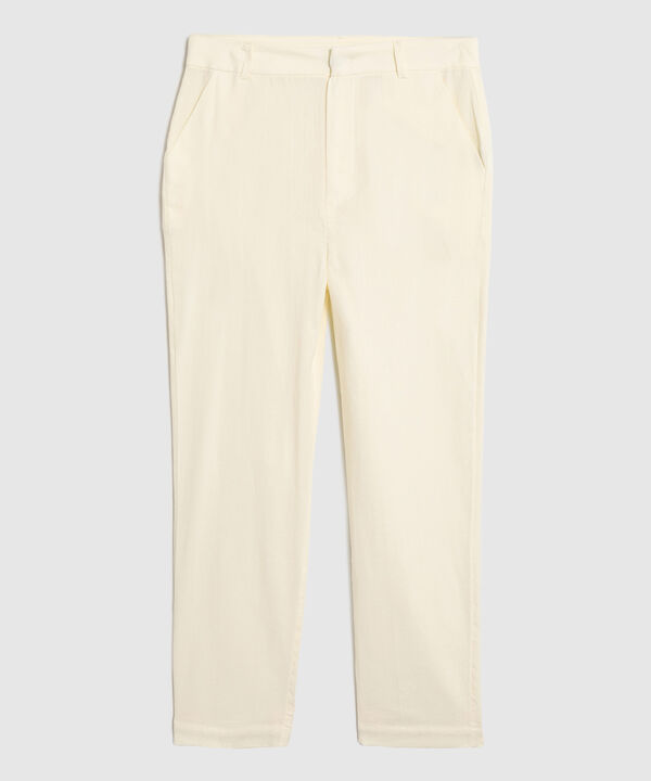 Pantal&oacute;n Chino De Tiro Alto Para Mujer image number null