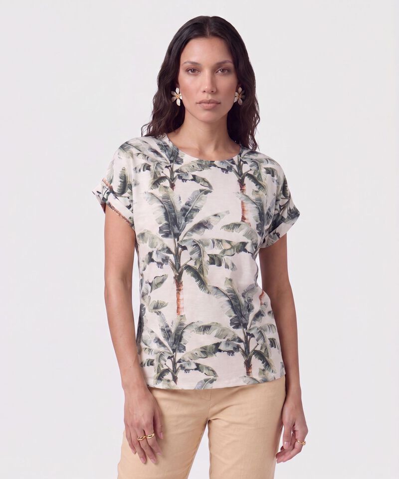 Blusa Manga Dobladillada Para Mujer