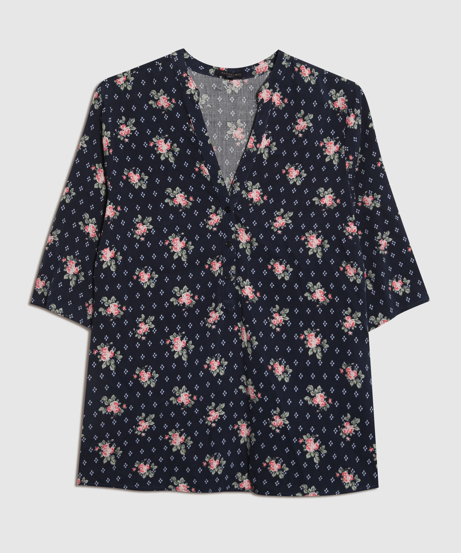 Blusa Cuello Mao Estampada