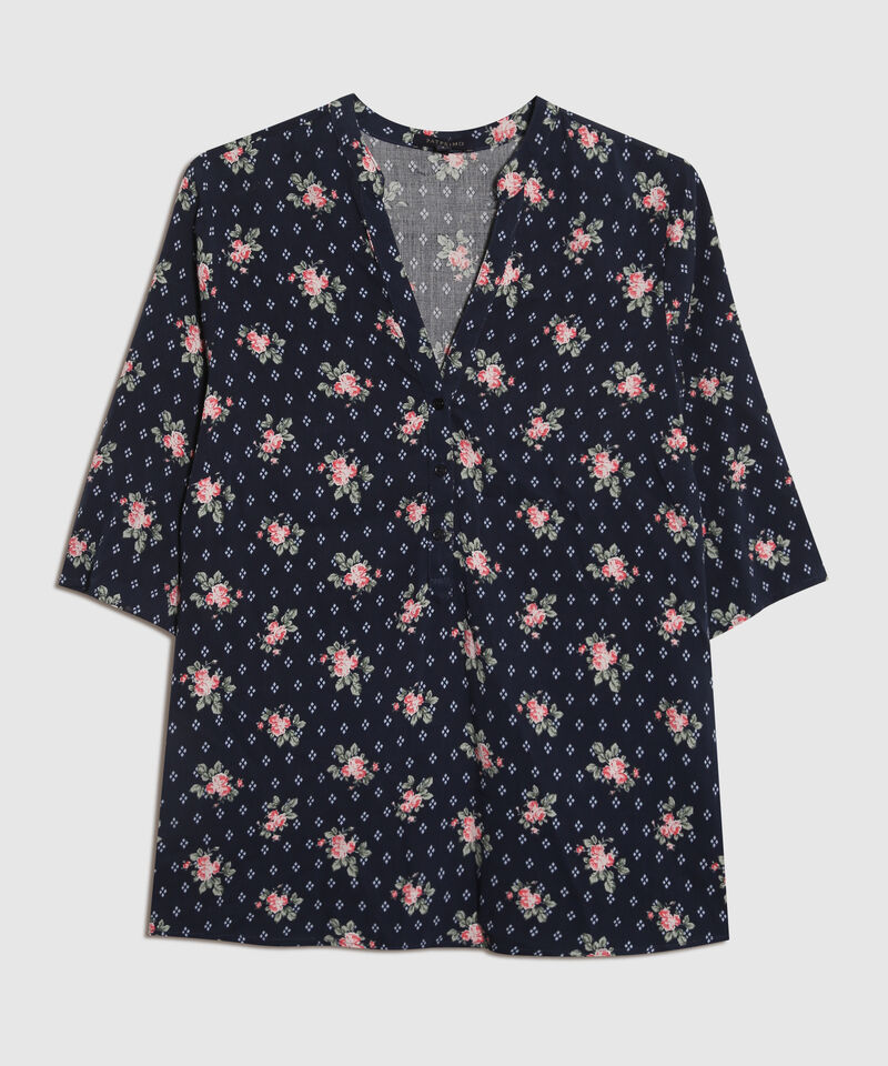 Blusa Cuello Mao Estampada