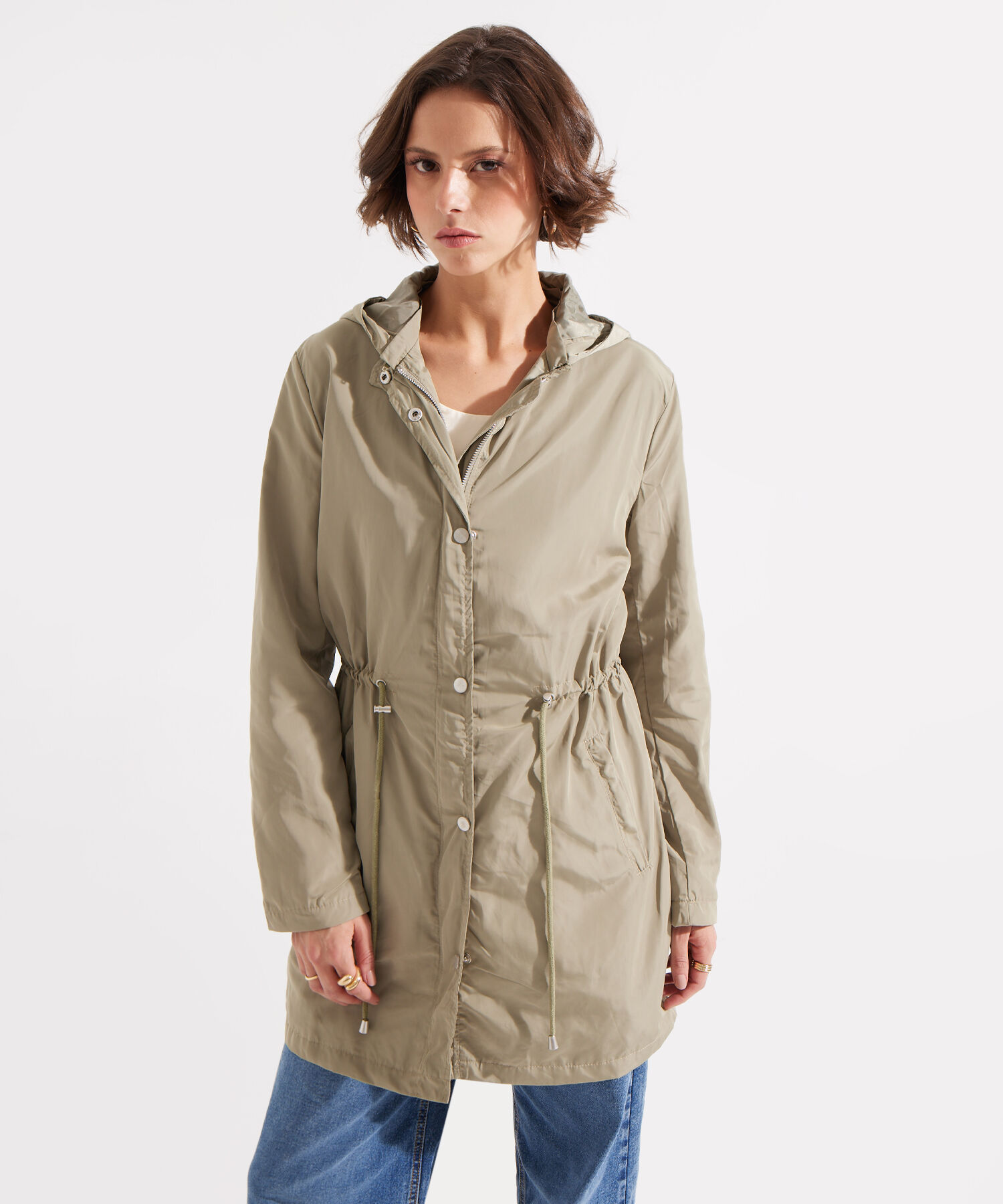 Parka Impermeable con Bolsillos