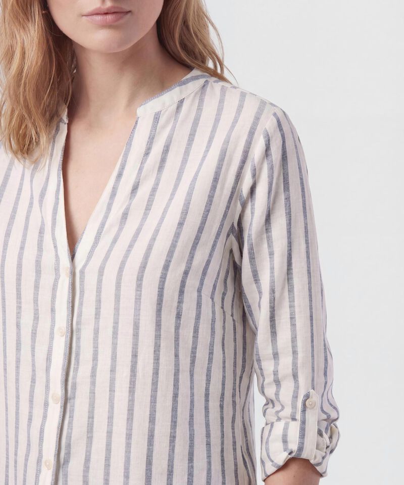 Camisa Cuello Neru Con Manga Ajustable Para Mujer