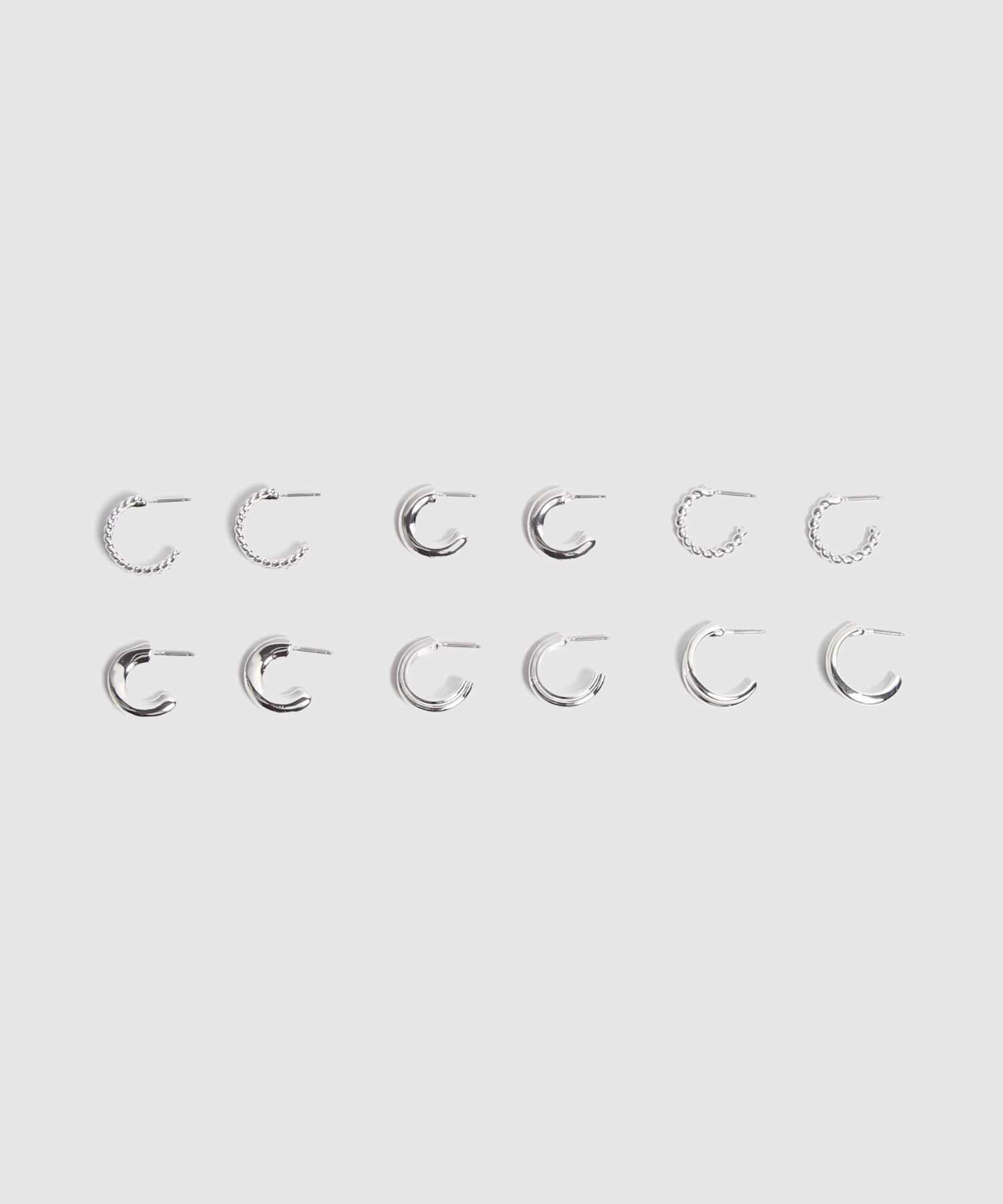 Set X6 Aretes Plateados 