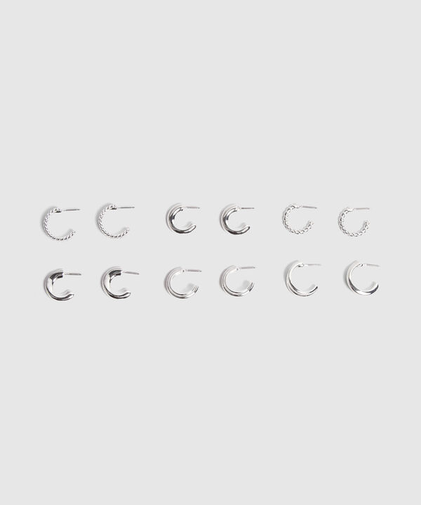 Set X6 Aretes Plateados  image number null
