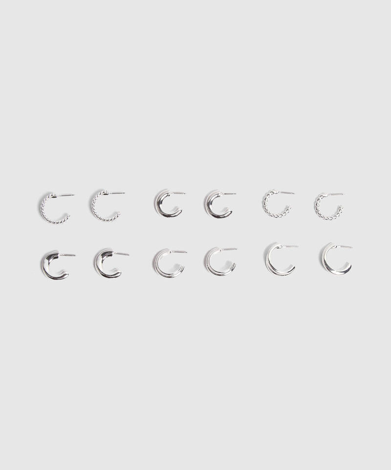 Set X6 Aretes Plateados 