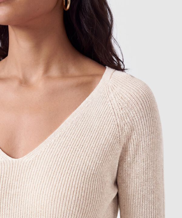 Saco Tejido Escote V Para Mujer
