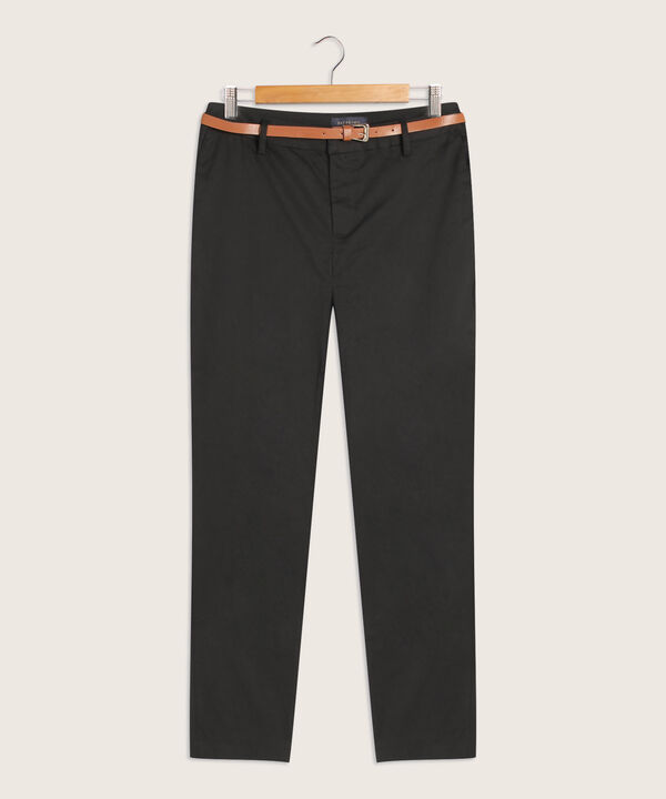 Pantalon Chino Unicolor Con Cinturon