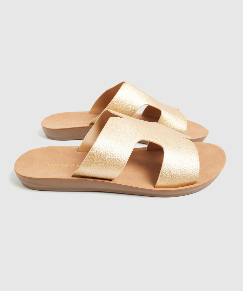 Sandalias Planas Metalizadas Mujer